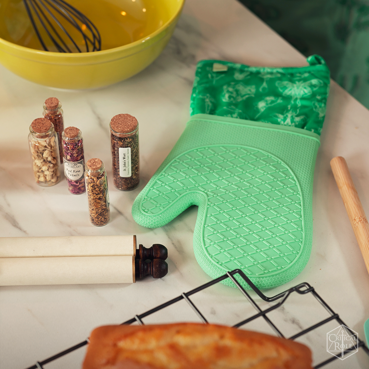 Caduceus Clay Kitchen Line Oven Mitt & Potholder Set Critical Role