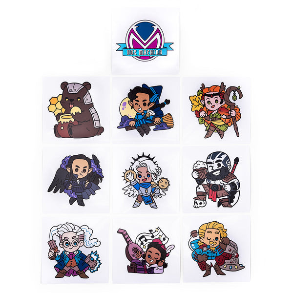 Vox Machina Chibi Vinyl Decals Set 10-Pack